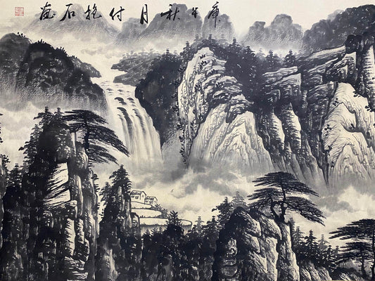 傅抱石橫幅山水畫 - 九州墨閣