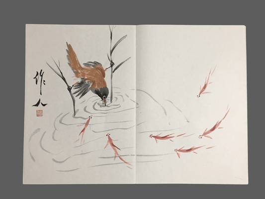 吳作人冊頁花鳥畫 - 九州墨閣