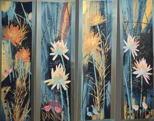 黃永玉四條屏花鳥畫 - 九州墨閣