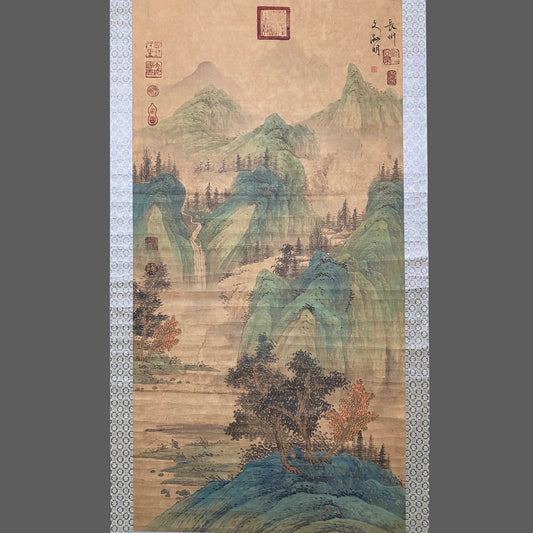 Wen Zhengming's landscape painting in the central hall