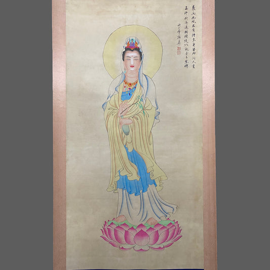 Zhang Daqian's Buddhist paintings in the center hall
