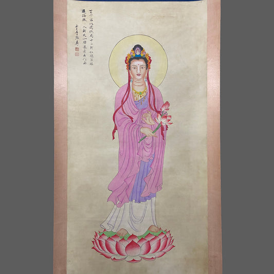Zhang Daqian's Buddhist paintings in the center hall