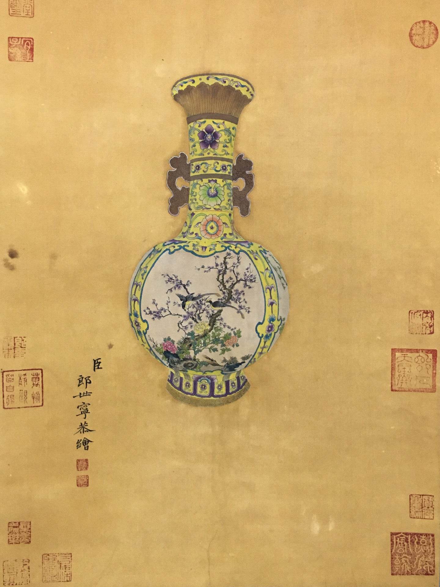 郎世寧中堂花瓶畫 - 九州墨閣