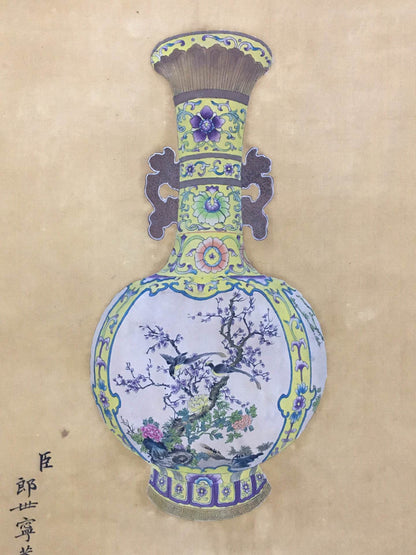 郎世寧中堂花瓶畫 - 九州墨閣