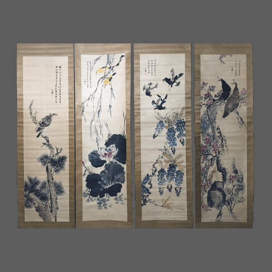 王雪濤四條屏花鳥畫 - 九州墨閣
