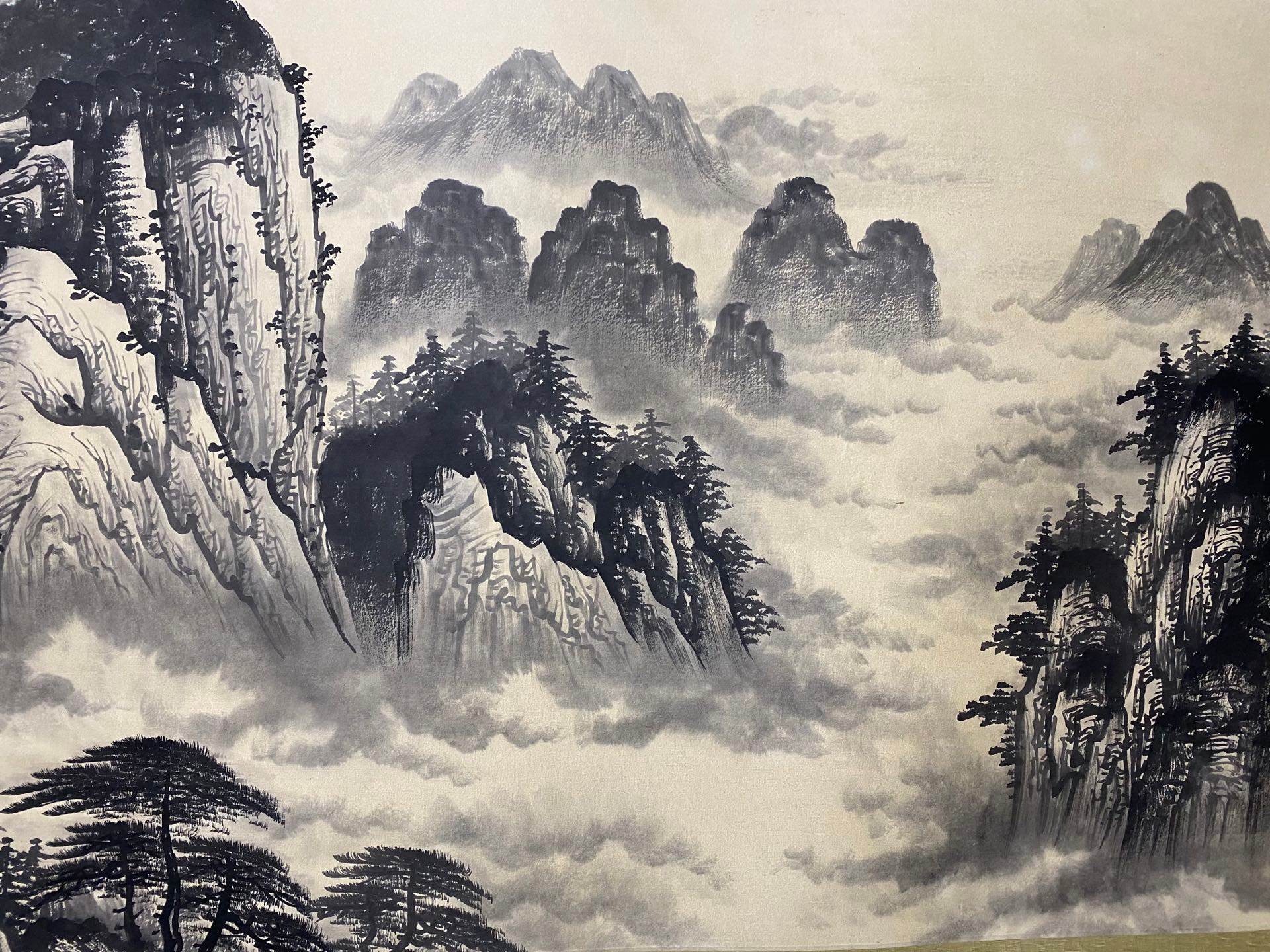 傅抱石橫幅山水畫 - 九州墨閣