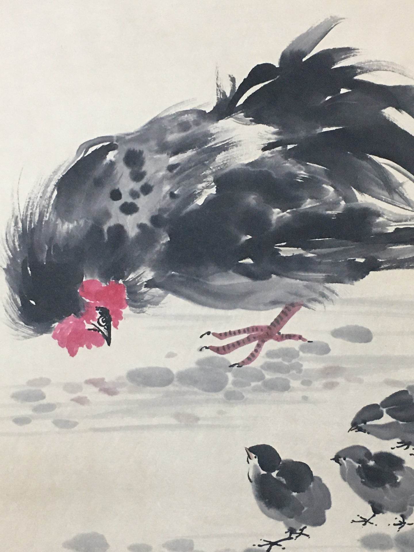 齊白石中堂公雞畫 - 九州墨閣
