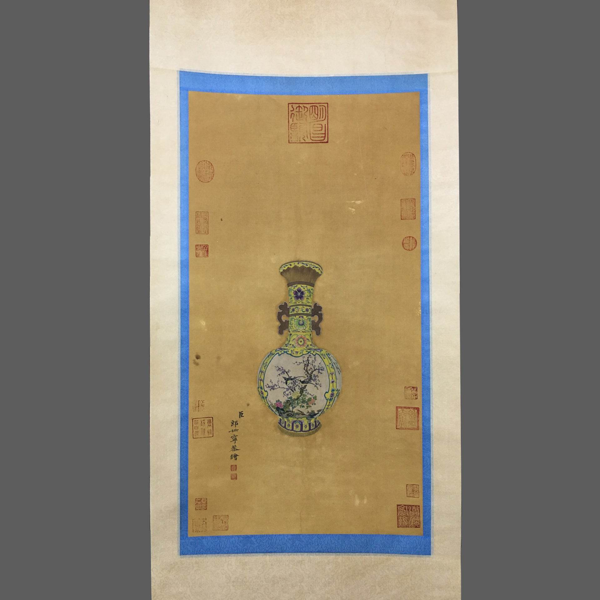 郎世寧中堂花瓶畫 - 九州墨閣