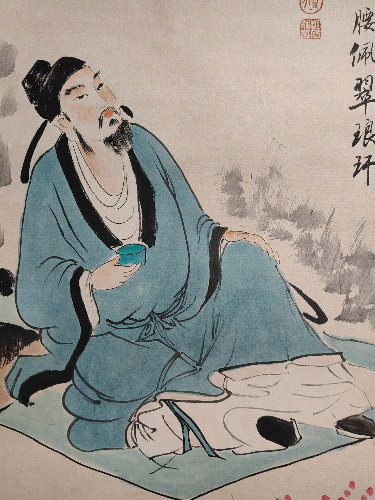 傅抱石八條屏人物畫 - 九州墨閣