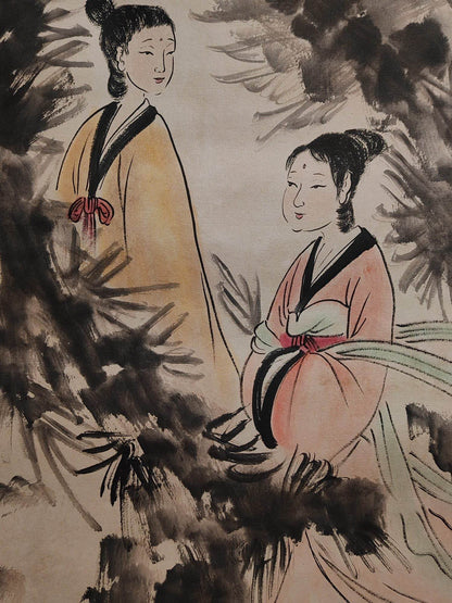 傅抱石八條屏人物畫 - 九州墨閣