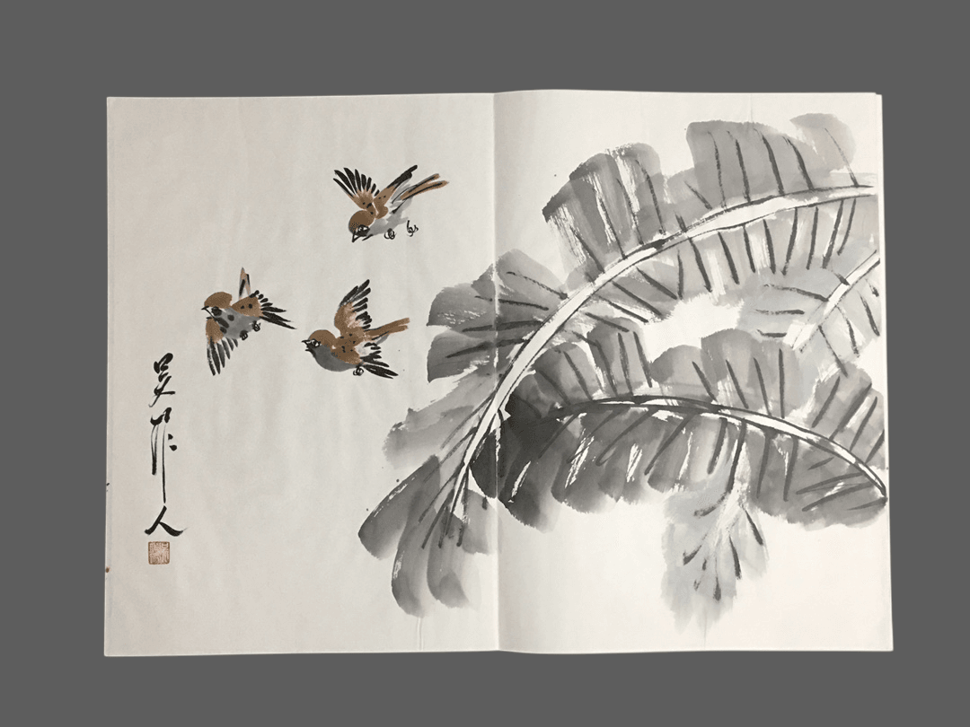 吳作人冊頁花鳥畫 - 九州墨閣
