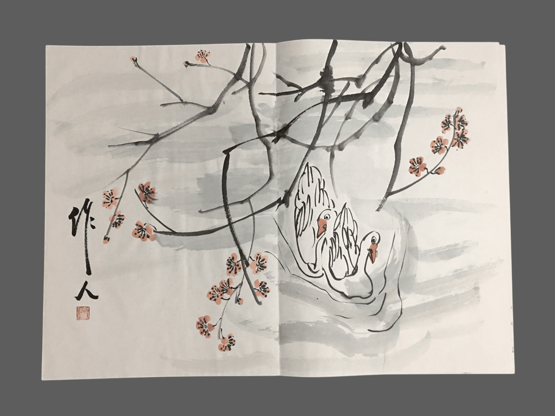 吳作人冊頁花鳥畫 - 九州墨閣