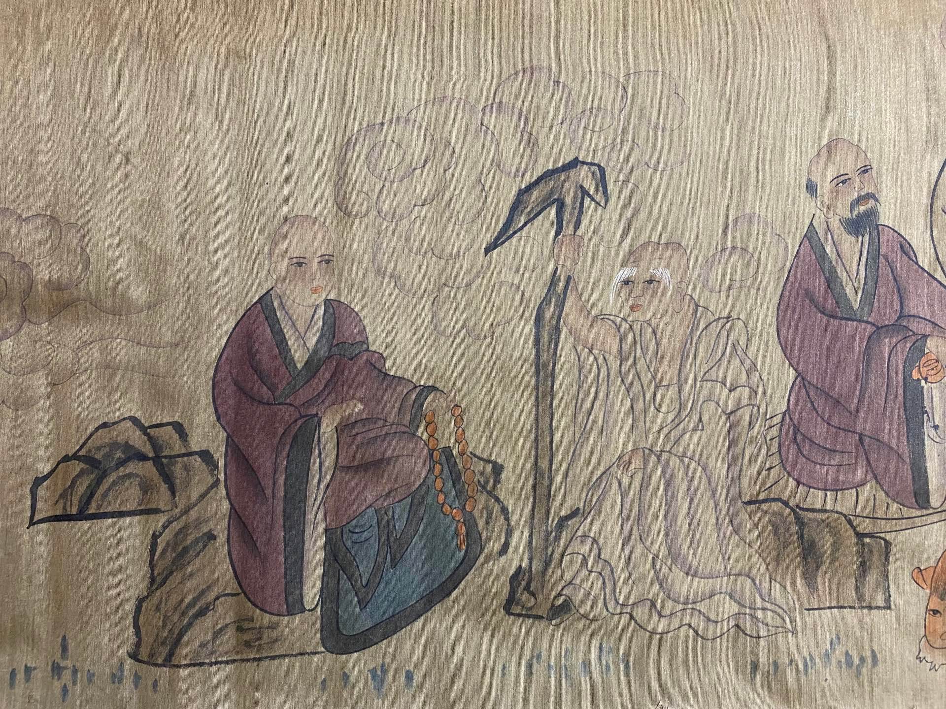 羅聘橫幅畫【十八羅漢】 - 九州墨閣