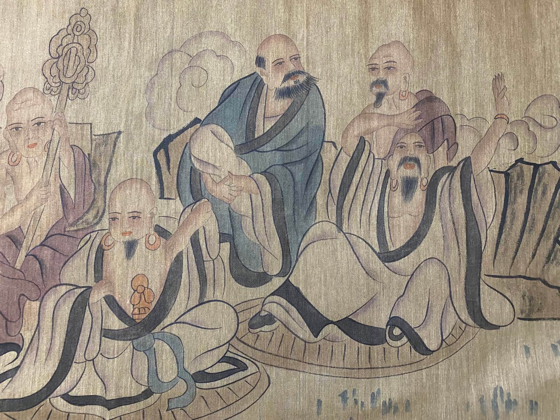 羅聘橫幅畫【十八羅漢】 - 九州墨閣