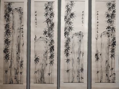 鄭板橋四條屏竹子畫 - 九州墨閣