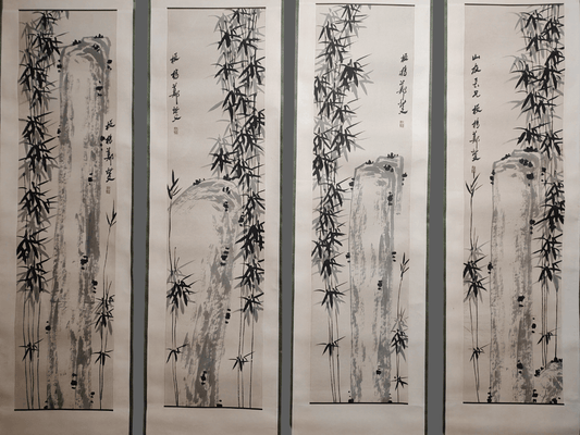 鄭板橋四條屏竹子畫 - 九州墨閣