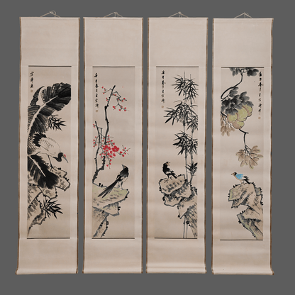 王雪濤四條屏花鳥畫 - 九州墨閣