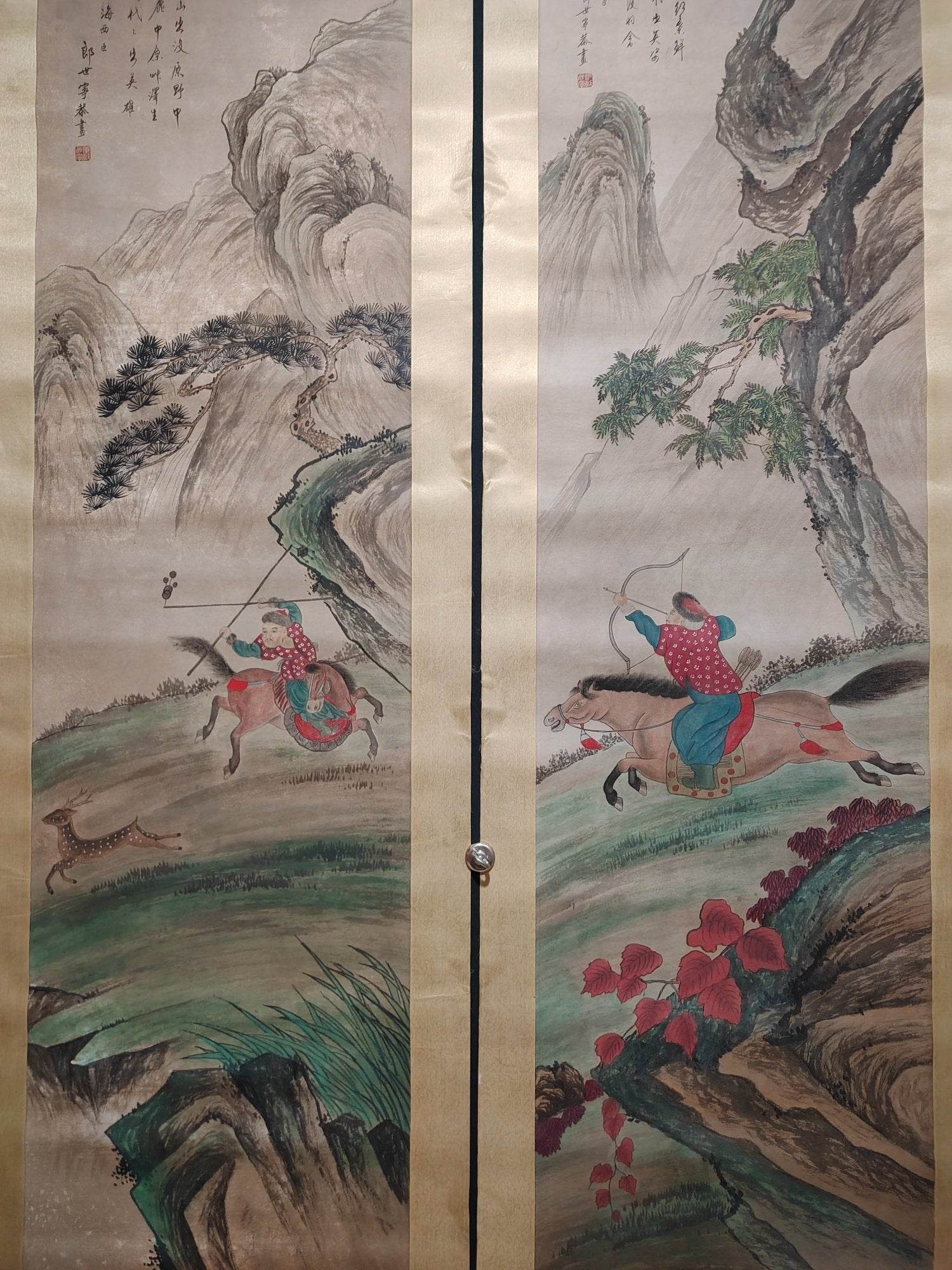 郎世寧四條屏人物畫 - 九州墨閣