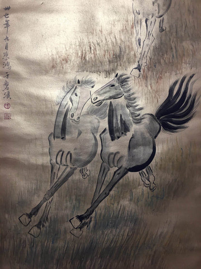 徐悲鴻中堂駿馬畫 - 九州墨閣