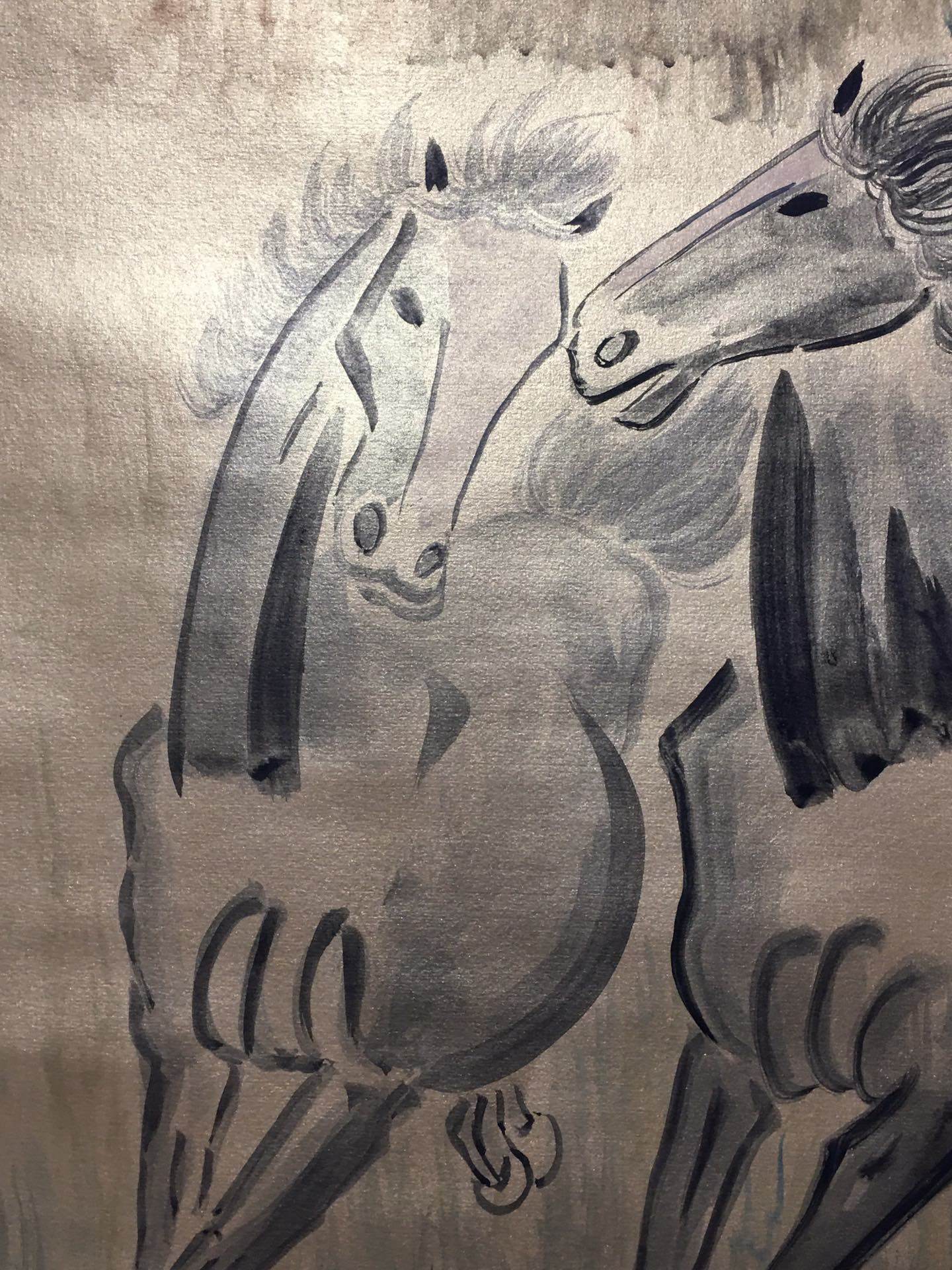 徐悲鴻中堂駿馬畫 - 九州墨閣