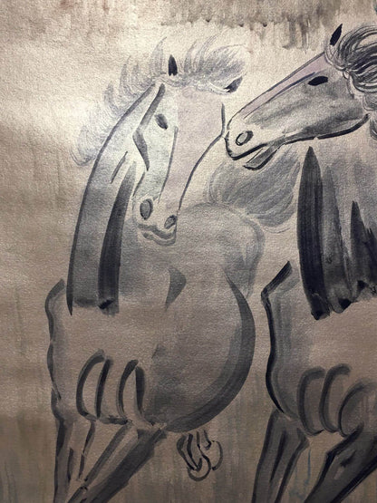 徐悲鴻中堂駿馬畫 - 九州墨閣