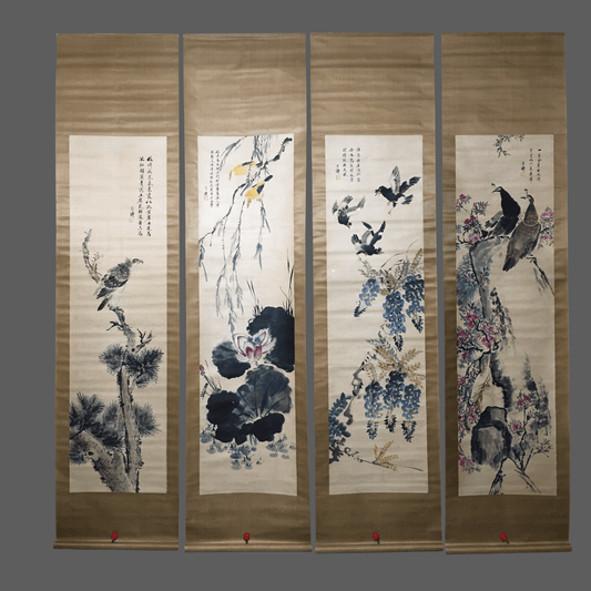王雪濤四條屏花鳥畫 - 九州墨閣
