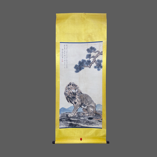 徐悲鴻中堂雄獅畫