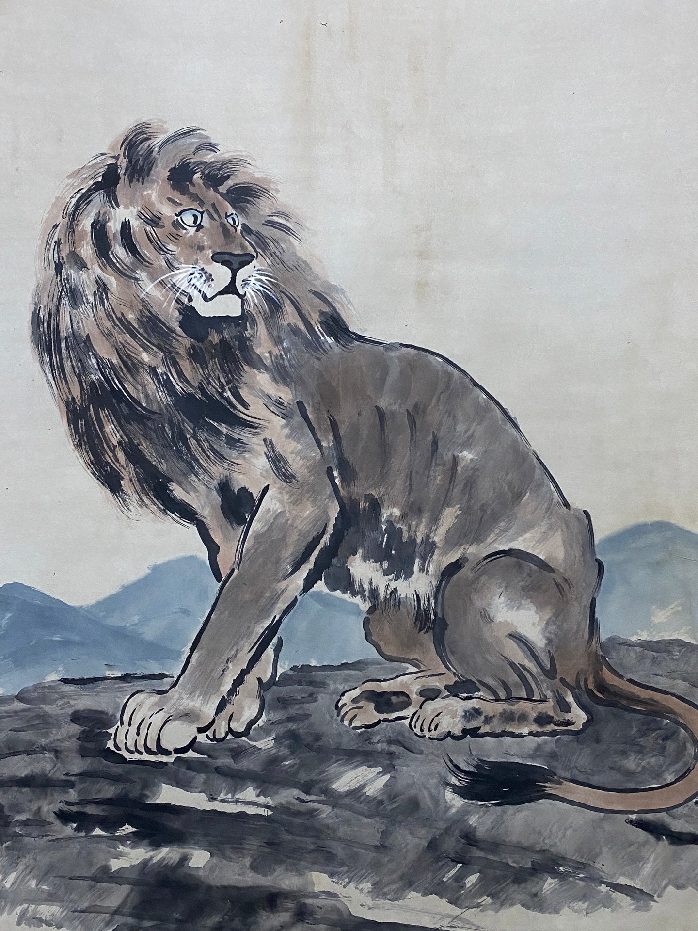 徐悲鴻中堂雄獅畫
