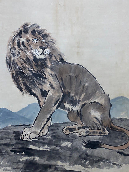 徐悲鴻中堂雄獅畫
