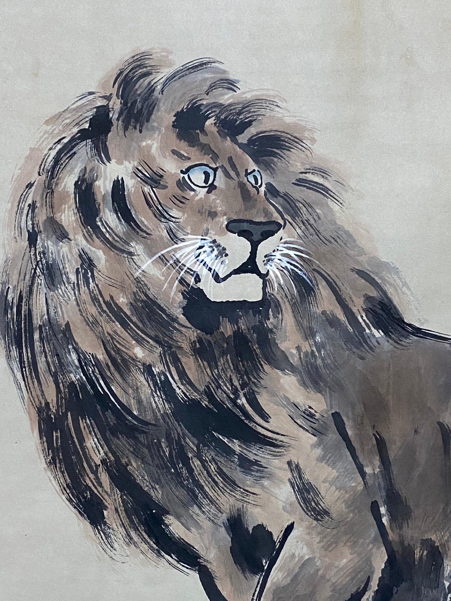 徐悲鴻中堂雄獅畫