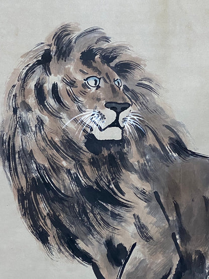 徐悲鴻中堂雄獅畫