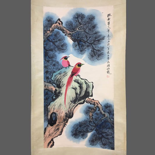 顏伯龍中堂花鳥畫