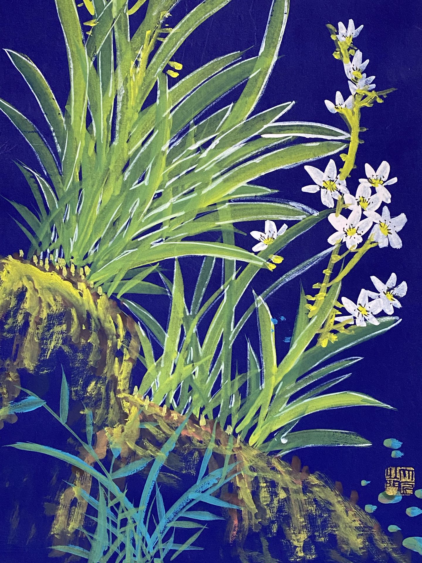 齊白石中堂蘭花畫