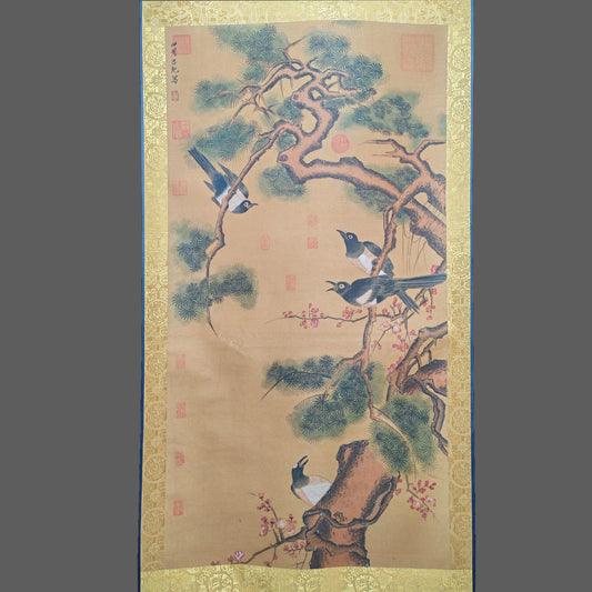 呂紀中堂四喜圖