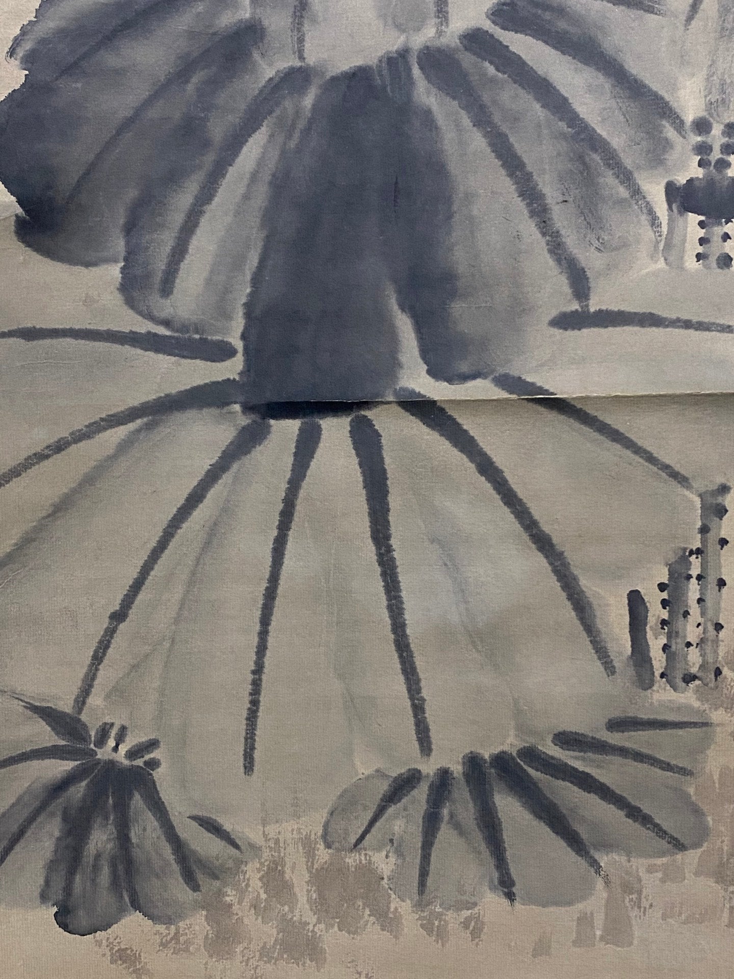 吳昌碩中堂荷花畫