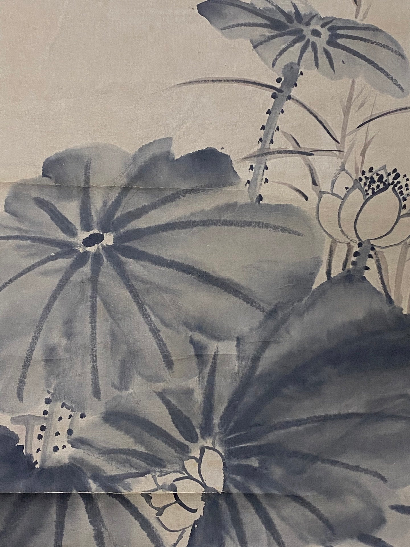 吳昌碩中堂荷花畫